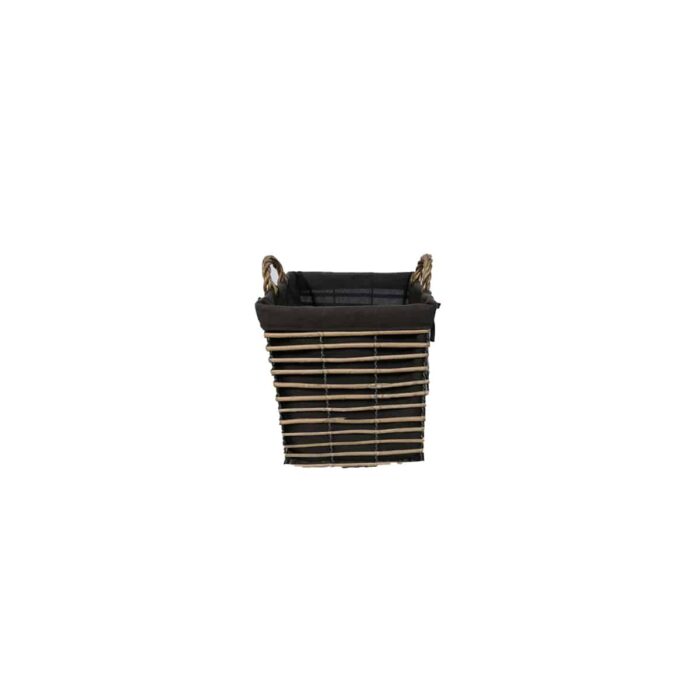 Plantpot hout met zwarte bekleding S